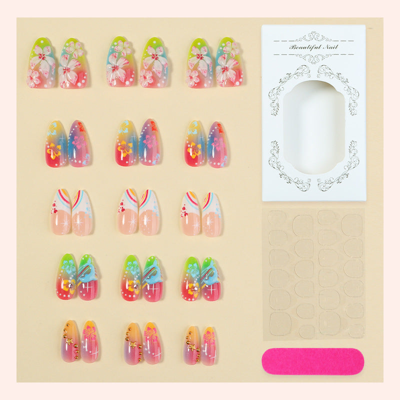 Artistic Floral Press-On Nail Art Set Stornfield