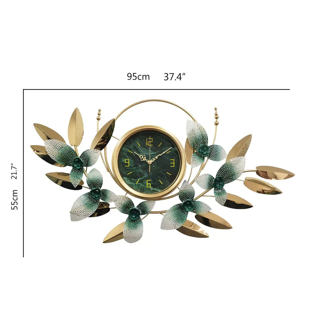 Decorative Metal Floral Wall Clock Stornfield
