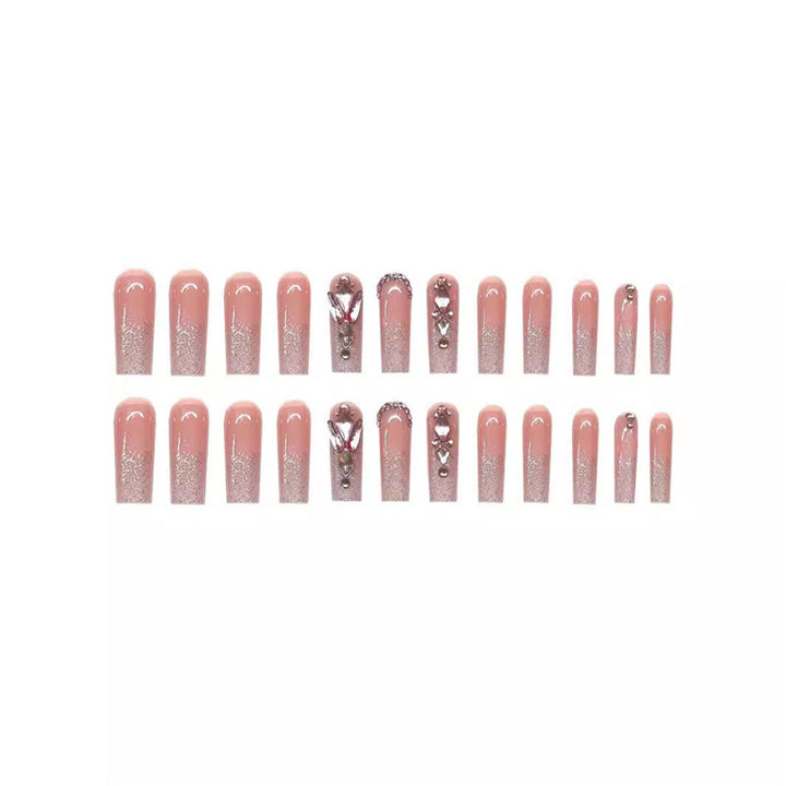 Glamorous Rhinestone-Detailed Press-On Nail Set Stornfield