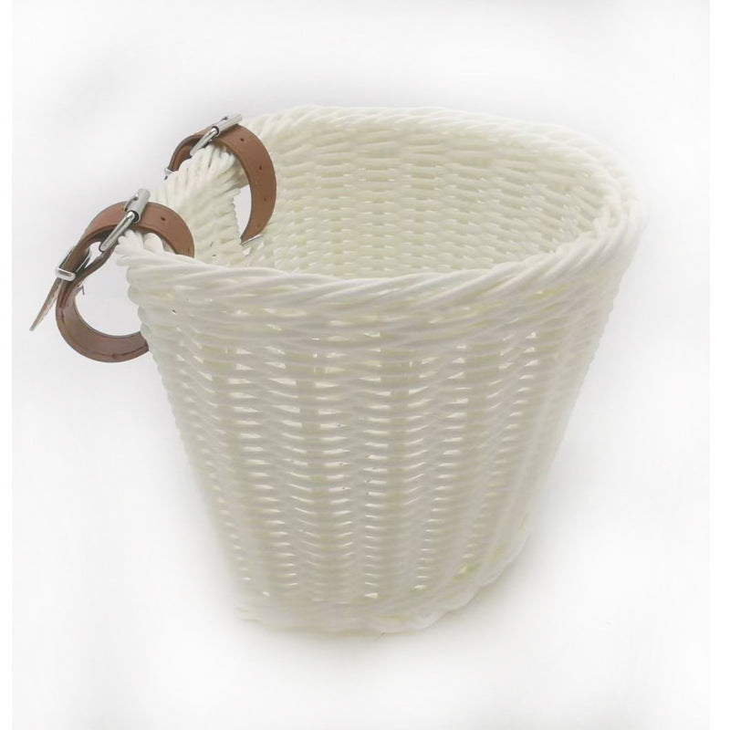 Decorative Woven Storage Basket with Leather Handles Stornfield