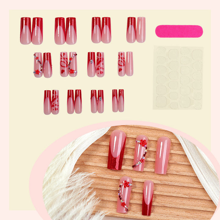 Artificial nail set with luxurious accents and elegant designs Stornfield