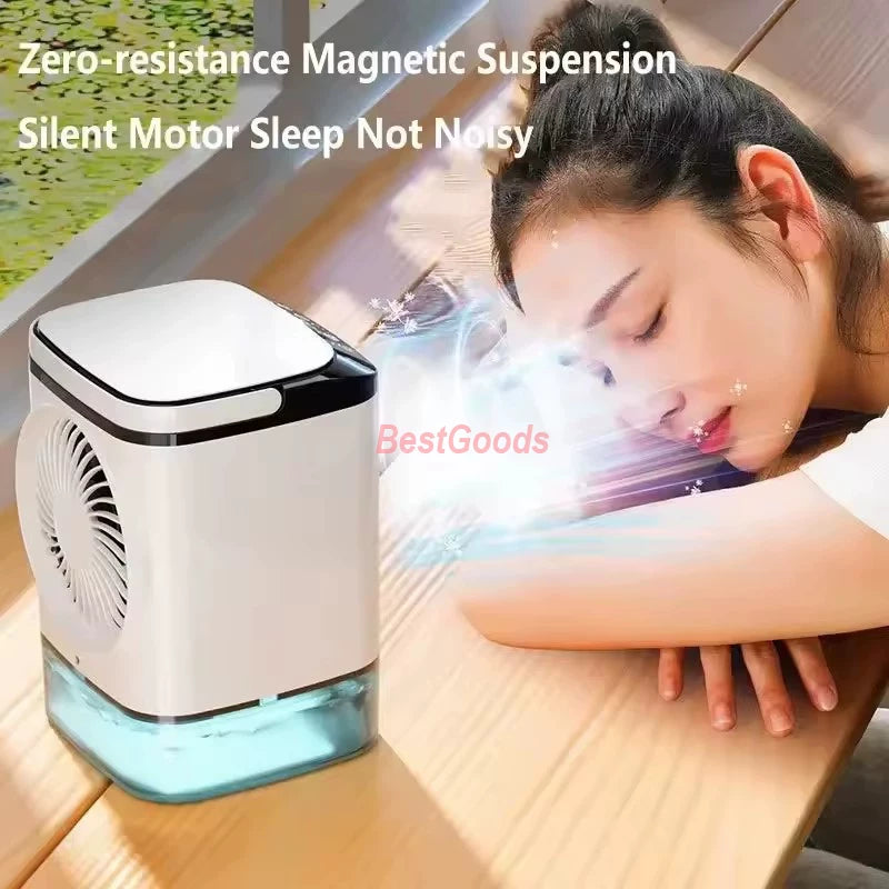 Unisex one size portable non-fogging air cooler fan with large water tank and three-speed motor Stornfield