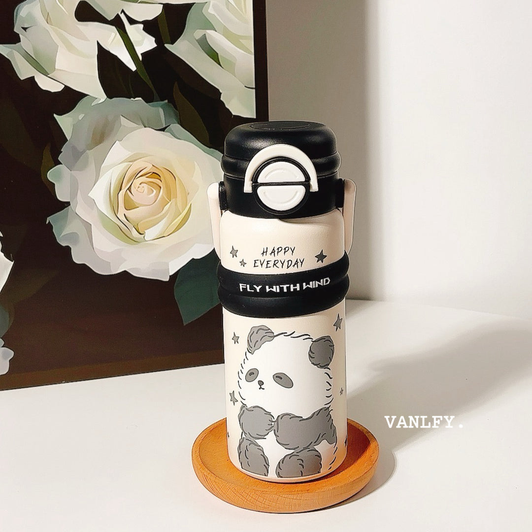 Women’s Insulated Water Bottle with Convenient Flip Cap and Cute Animal Design Stornfield