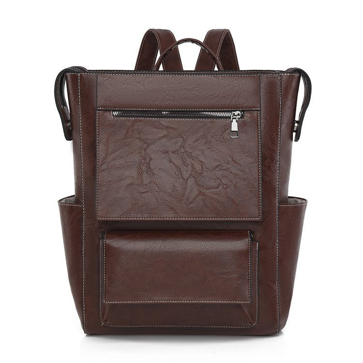 Multi-Pocket Genuine Leather Backpack Stornfield