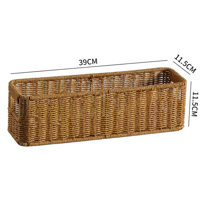 Handwoven Rectangular Storage Bin with Cutout Handles Stornfield