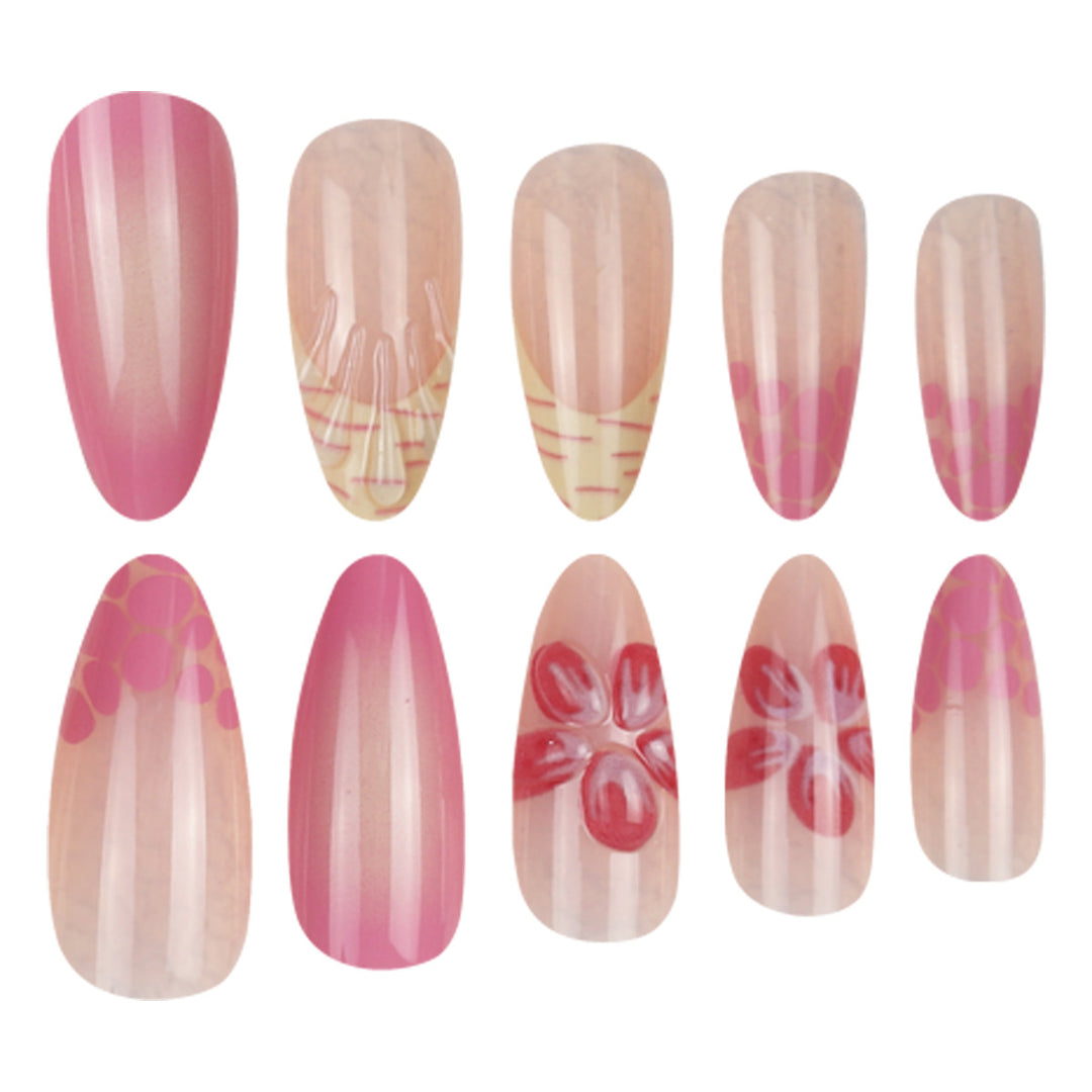 Floral-Themed Stiletto Press-On Nails Stornfield