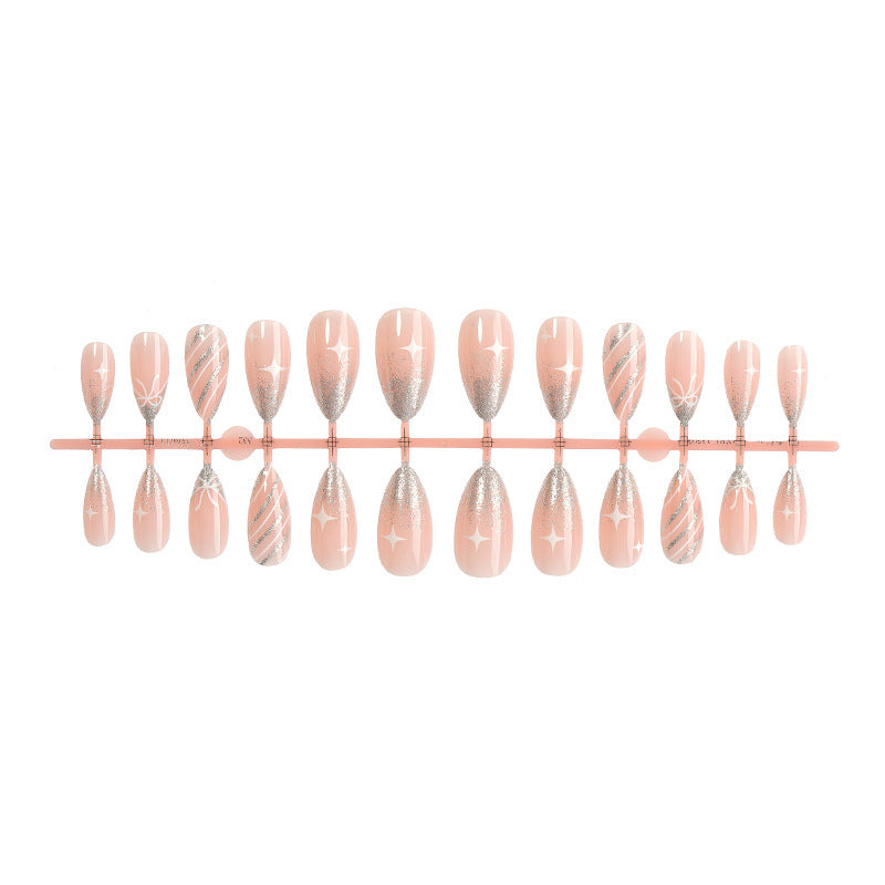 Elegant artificial nail set with glitter accents Stornfield