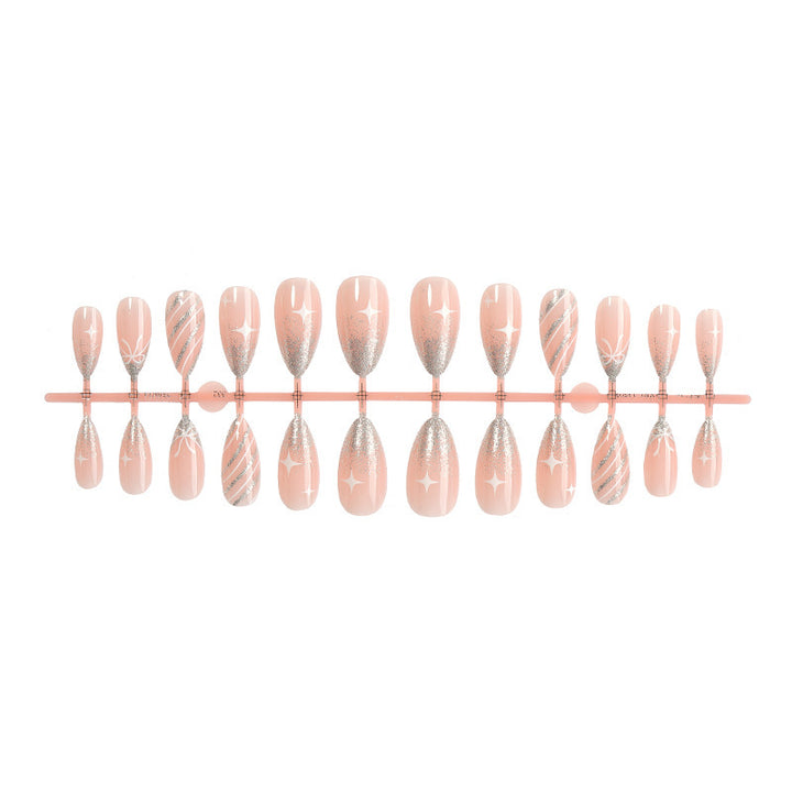 Elegant artificial nail set with glitter accents Stornfield