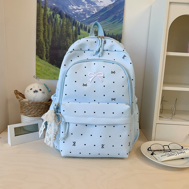 Polka Dot Design Backpack with Multi-Pocket Features Stornfield
