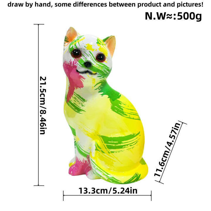 Artistic cat figurine in vibrant design Stornfield