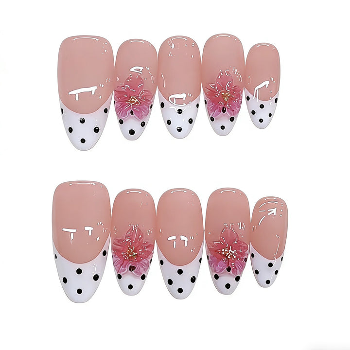 Artistic Floral-Design Press-On Nails Stornfield