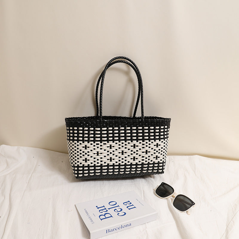 Braided tote bag with modern accents Stornfield