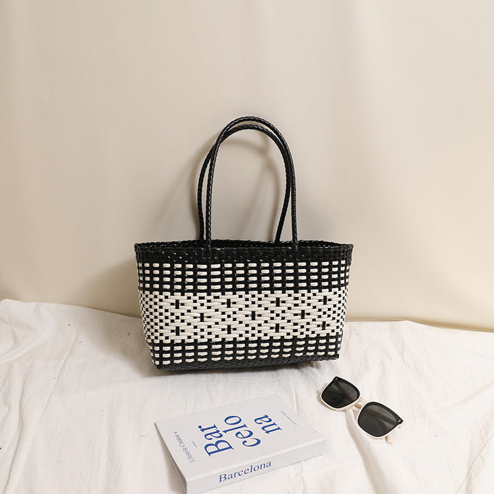 Braided tote bag with modern accents Stornfield