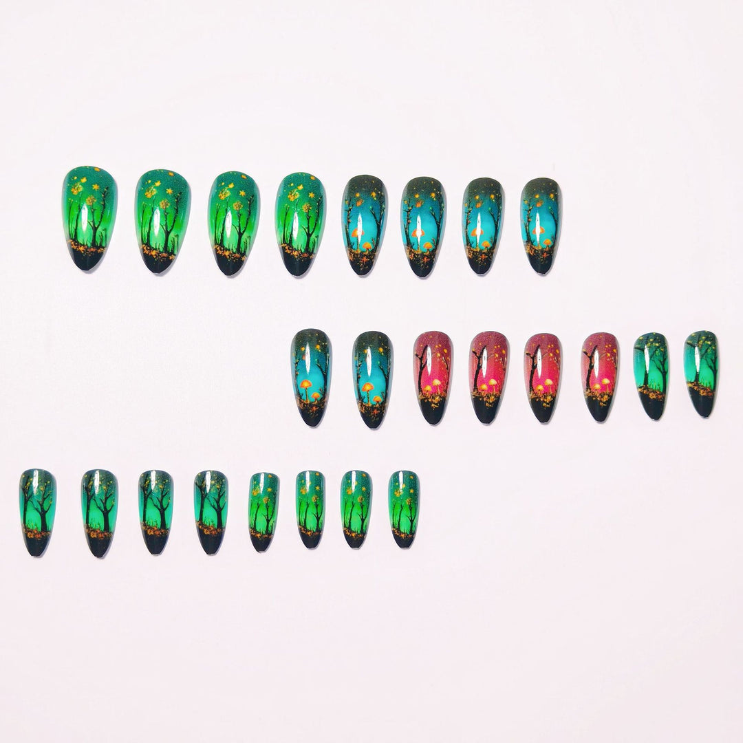 Creative Art Nails with Fascinating Forest and Mushroom Designs Stornfield