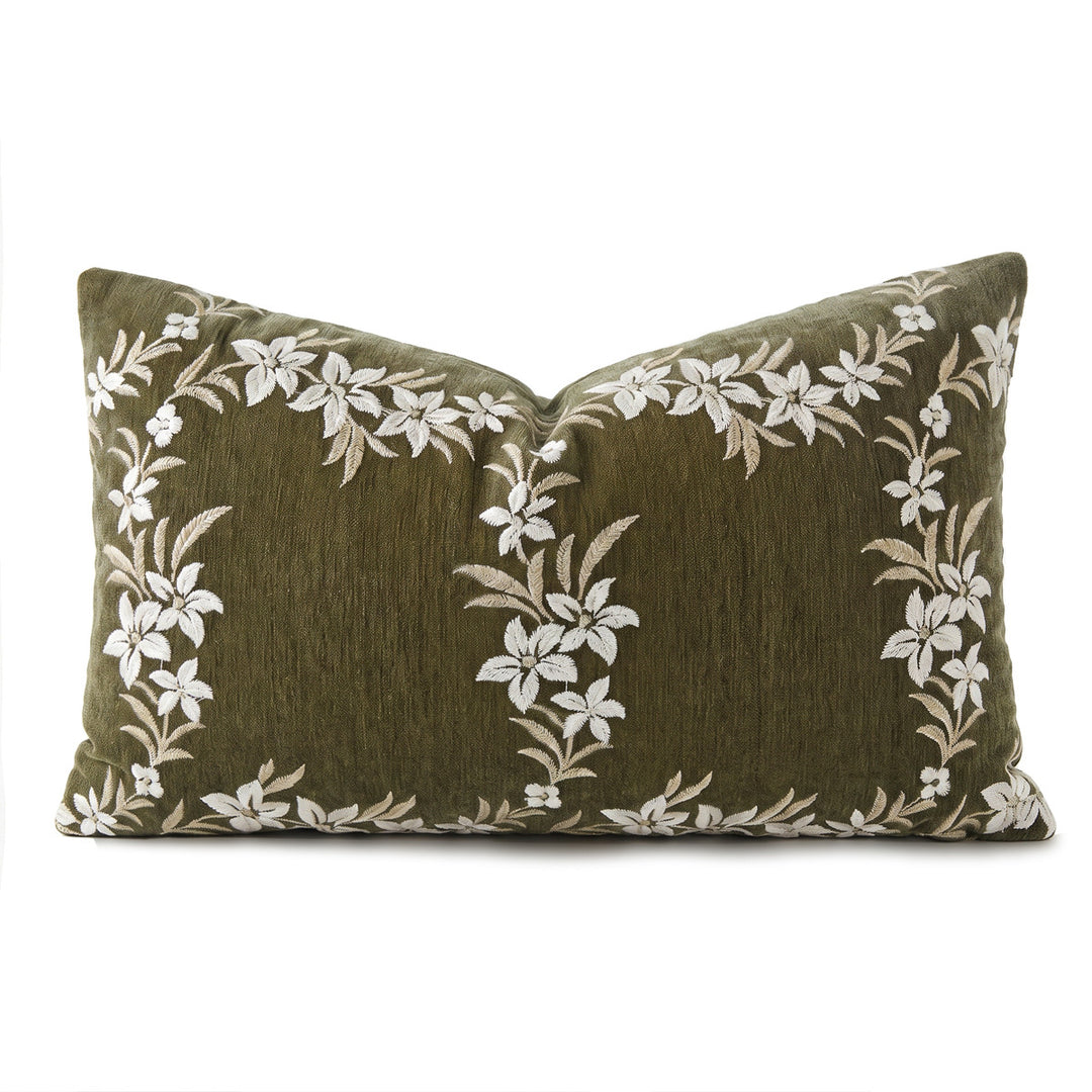 Elegant and artistically embroidered decorative pillow