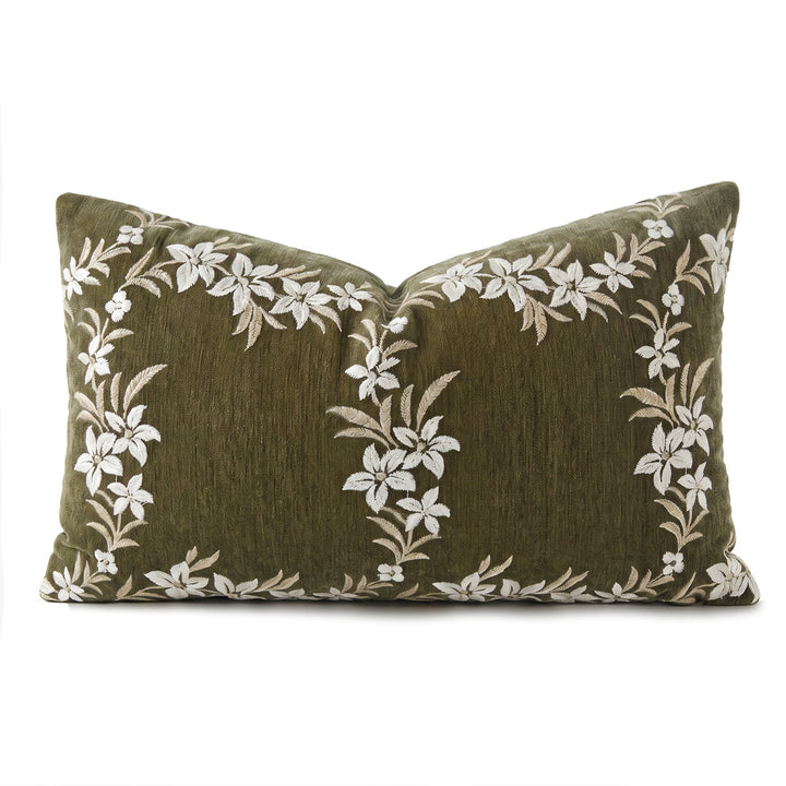 Elegant and artistically embroidered decorative pillow