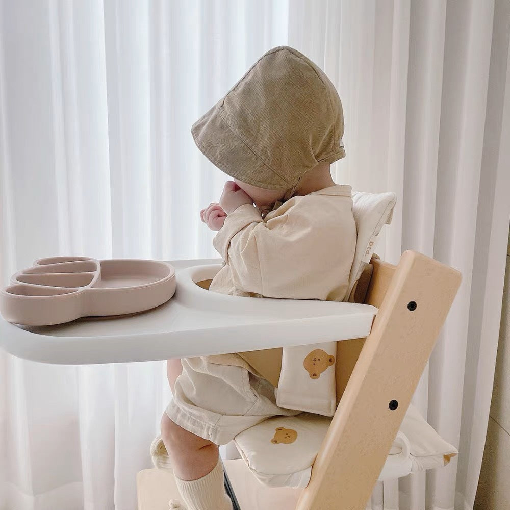 Padded High Chair Seat Cushion with Removable Cover and Safety Strap Openings