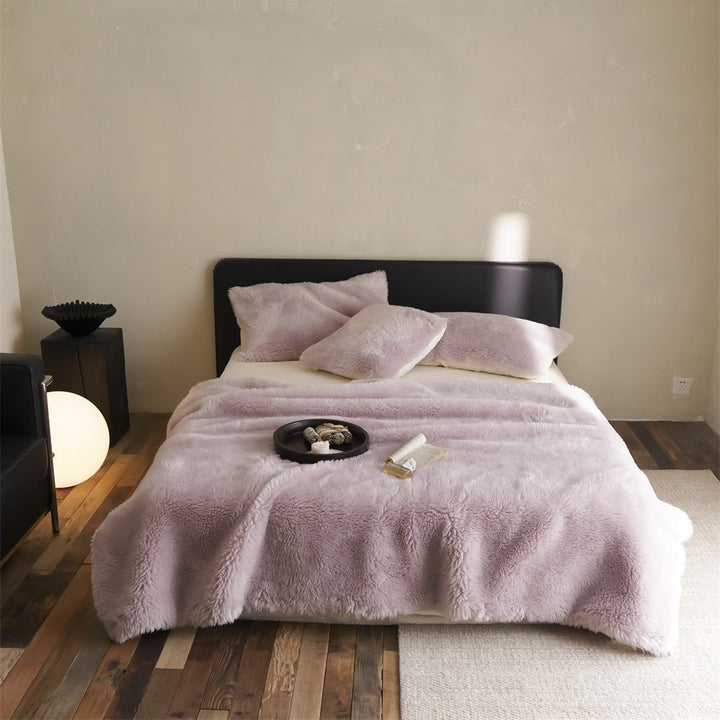 Large luxurious faux fur throw