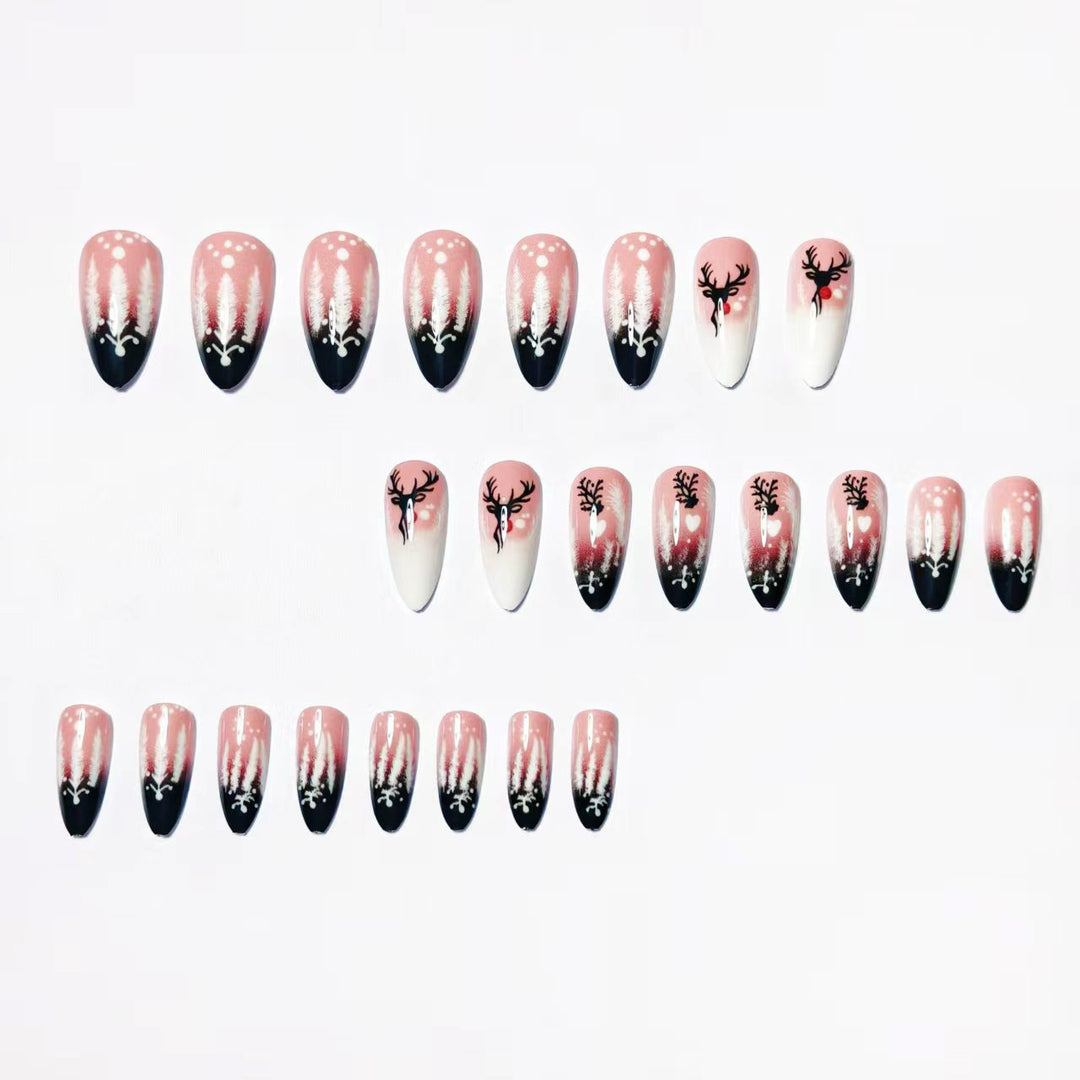 Artificial nails in festive reindeer design Stornfield