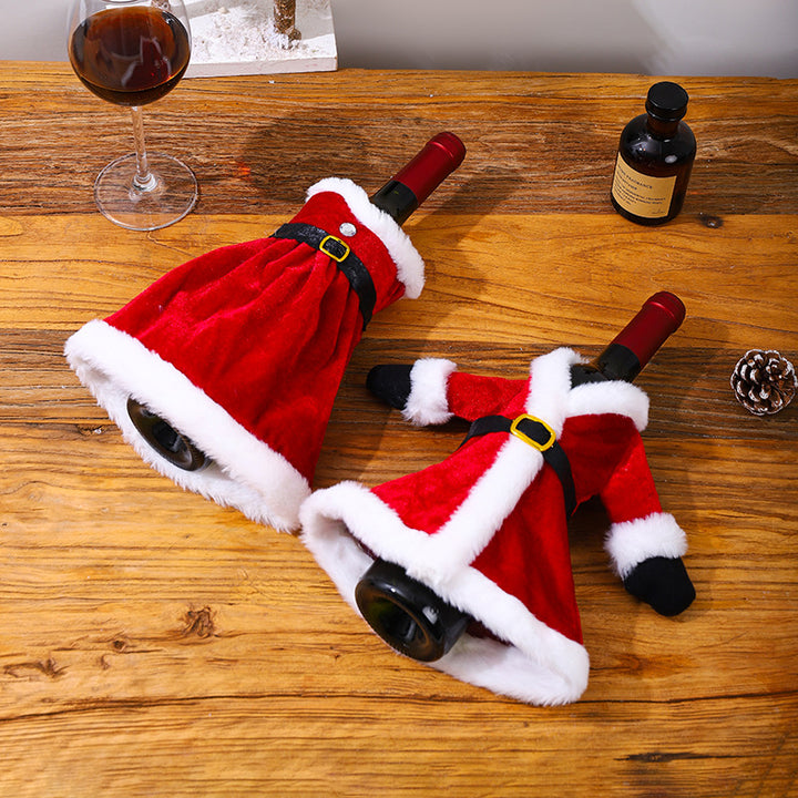 Decorative wine bottle cover in Santa Claus look Stornfield