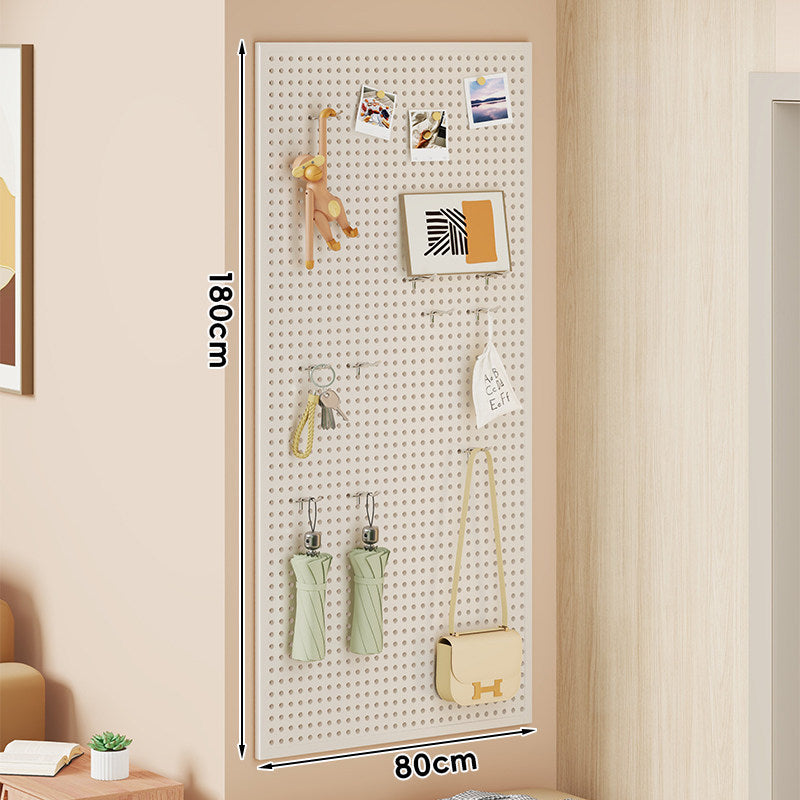 Large Vertical Perforated Wall Storage Panel with Adjustable Hooks and Accessory Mounts