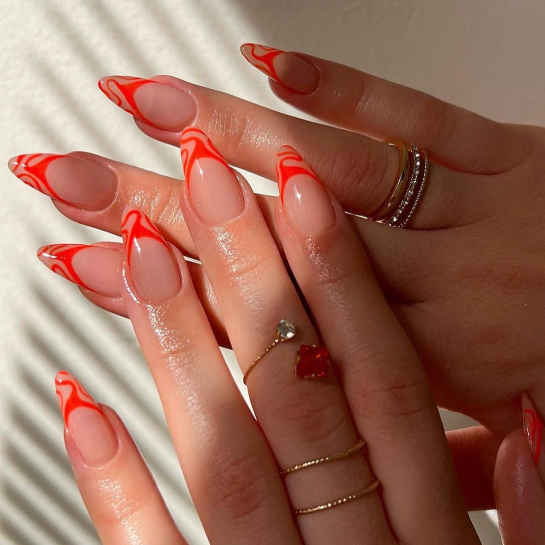 Artificial nails with creative flamingo pattern Stornfield