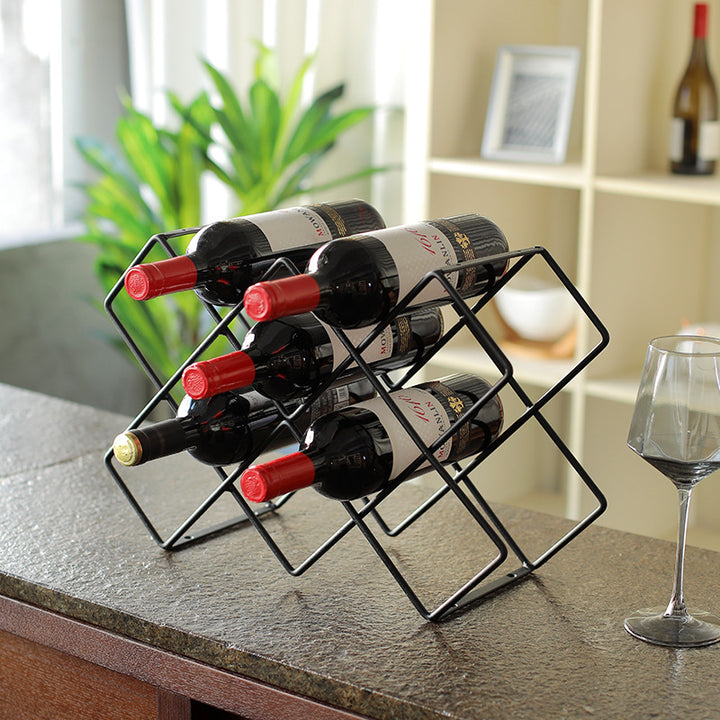 Unisex wine rack made of black metal Stornfield
