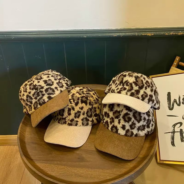 Women's Leopard Print Fleece Baseball Cap Stornfield