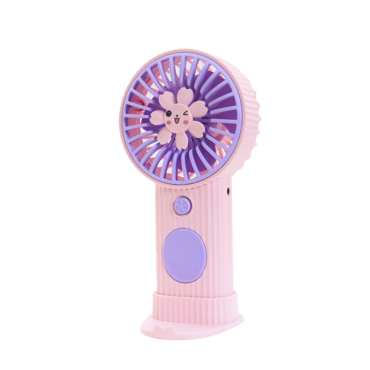 Ladies Compact Hand Fan with Flower Motif Stornfield