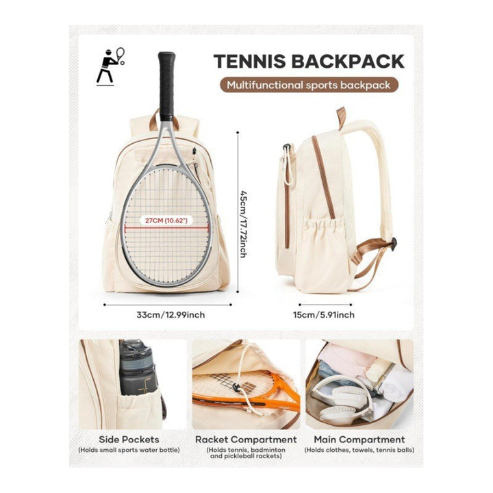 Practical tennis backpack with special racket compartments Stornfield