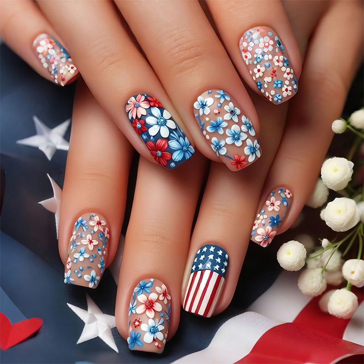 Decorative Floral Press-On Nail Art Set Stornfield 1788496018