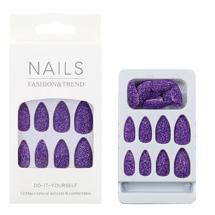 Glittering Almond-Shaped Press-On Nail Tips Stornfield