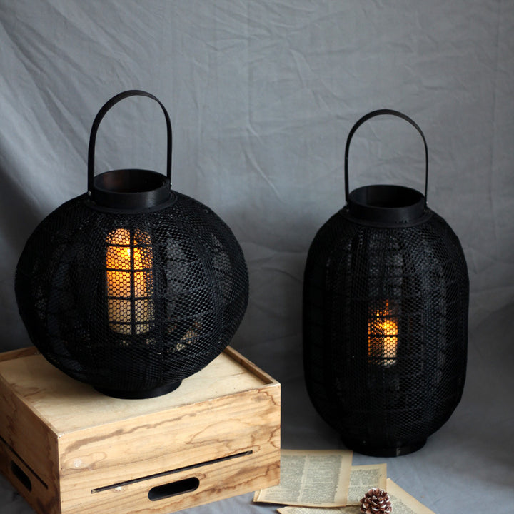 Decorative metal lantern with handle Stornfield