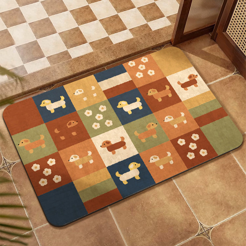 Colorful Patchwork Design Floor Mat Stornfield