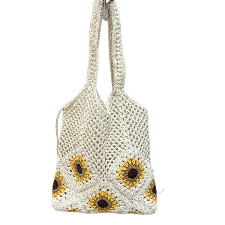 Hand-knotted cotton bag with sunflower pattern Stornfield