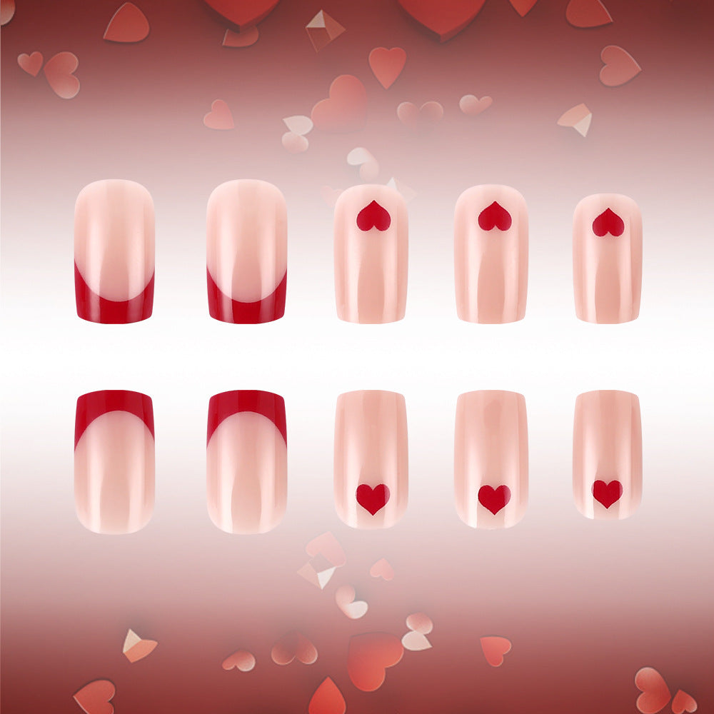 Heart-Embellished Press-On Nails Stornfield
