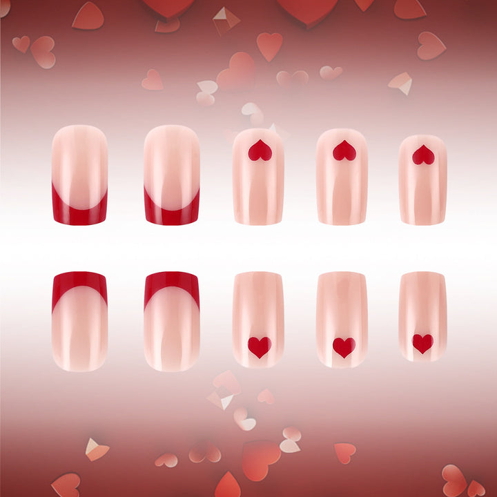 Heart-Embellished Press-On Nails Stornfield