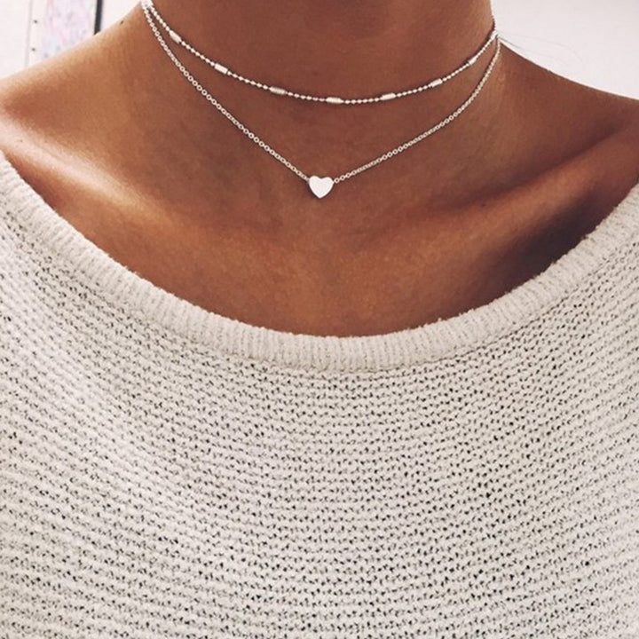 Heart-Shaped Charm Layered Necklace Stornfield