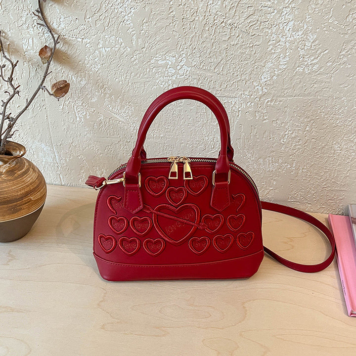 Heart-Embellished Mini Handbag