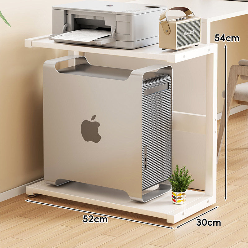 Two-Tier Space-Saving Under-Desk CPU Tower & Printer Stand