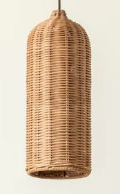 Handmade pendant light made of braided rattan Stornfield