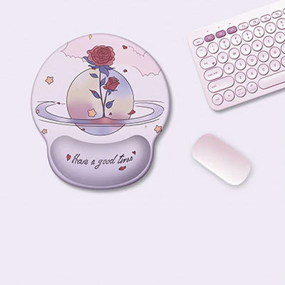 Artistic Ergonomic Mouse Pad and Wrist Rest Set