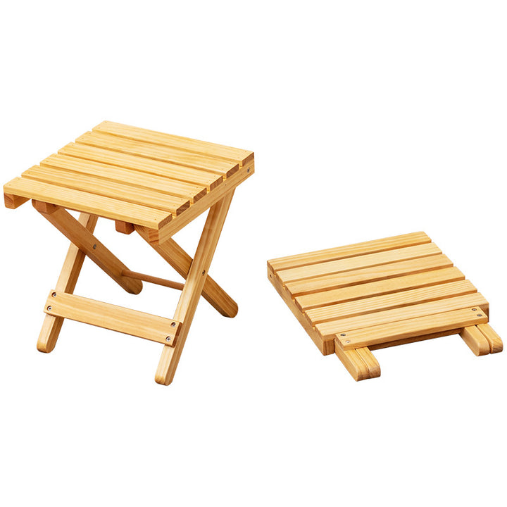 Folding Stool Made of Natural Wood with Ergonomic Design Stornfield