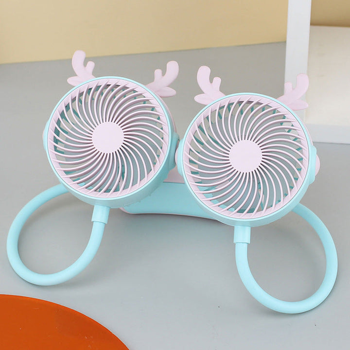 Ladies Portable Neck Fan with Flexible Mount and Dual Fan System Stornfield