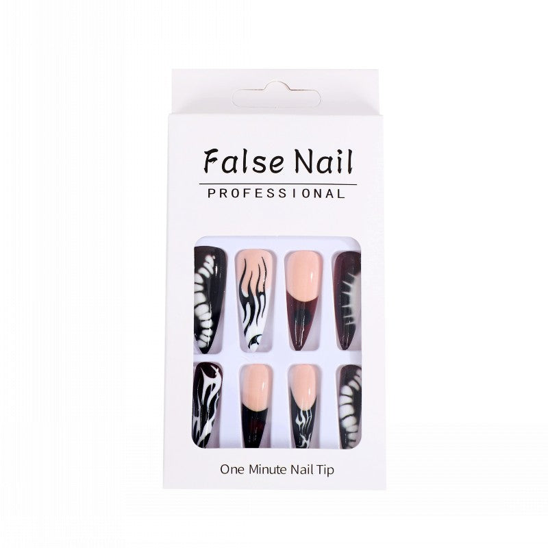 Artificial nails with creative black-and-white pattern Stornfield