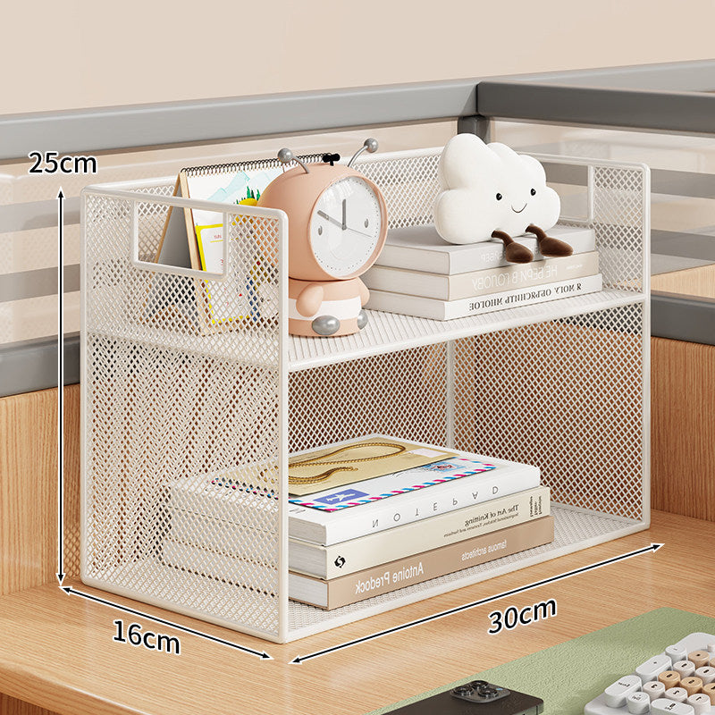 Mesh Desktop Open-Shelf Organizer with Integrated Handles and Dividers