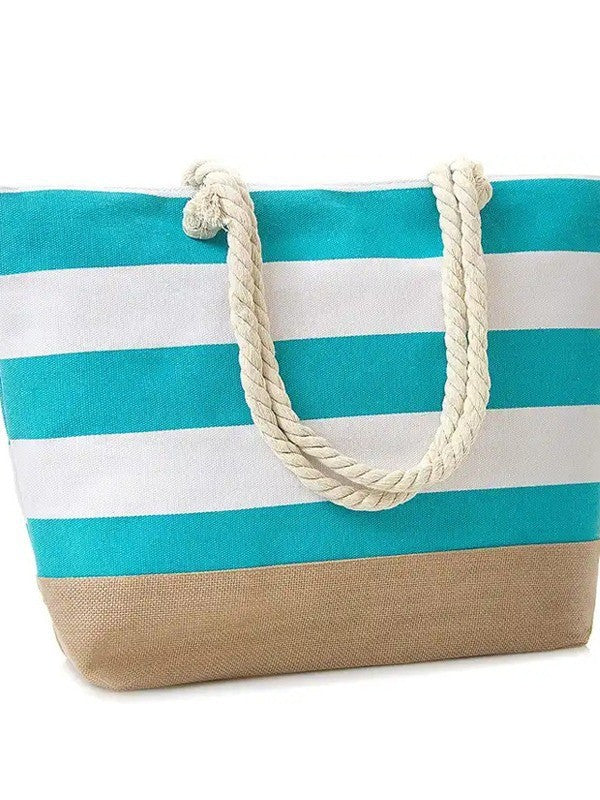 Beach bag with maritime stripes and sturdy rope handles Stornfield