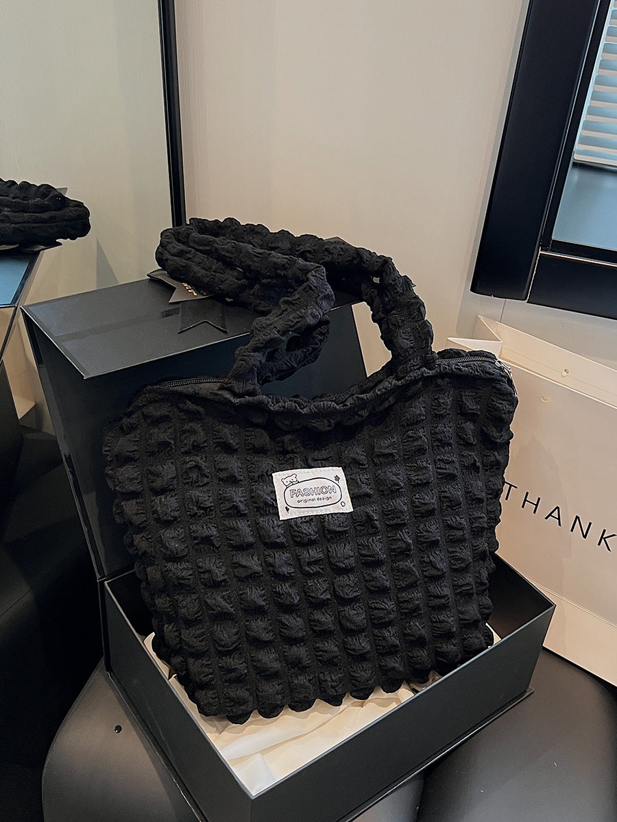 Textured Fabric Shoulder Bag