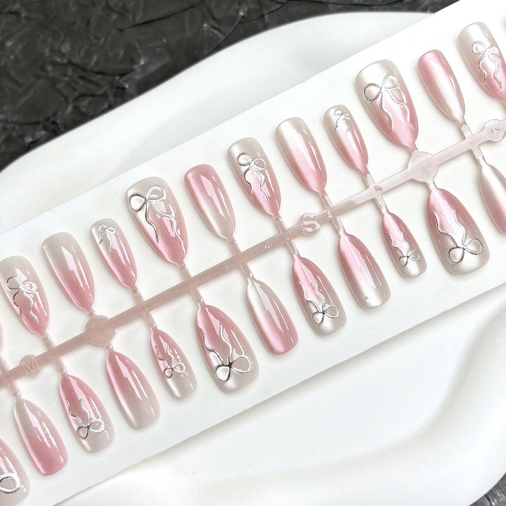 Elegant Rhinestone-Decorated Press-On Nails