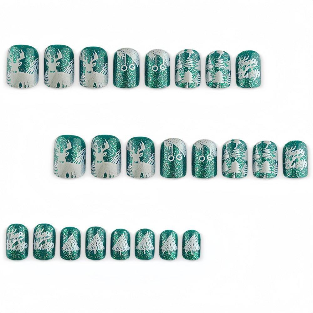 Artificial nails with festive winter motifs Stornfield